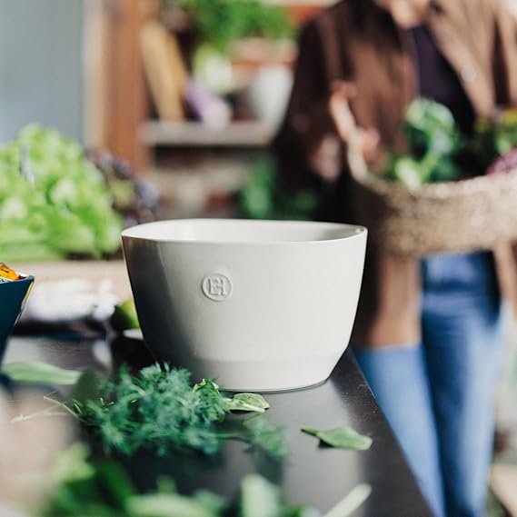 Ensaladera Emile Henry grande de cerámica - fabricada en Francia - 26 x 26 x 15,9 cm