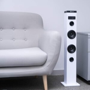 NGS Sky Charm White - Torre de Sonido Bluetooth 50W con Mando a Distancia, Entrada Óptica, USB, Radio FM y AUX - Opiniones y Análisis completo en 2022