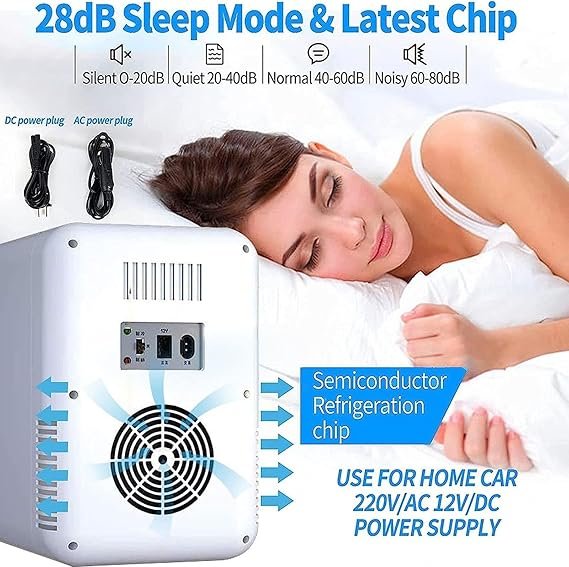 Nevera Pequeña para el Dormitorio con Espejo Led - Nevera de Capacidad para el Cuidado de la Piel