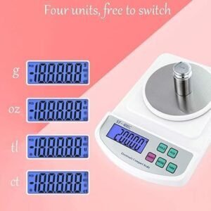 Balanza electrónica digital para alimentos Wlectronic, capacidad 5kg con precisión de 0.1g, pantalla LCD con retroiluminación azul ideal para cocina y repostería.