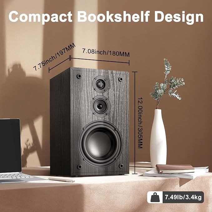 Altavoces HiFi de estantería pasivos de 240W con woofer de 5.25 pulgadas