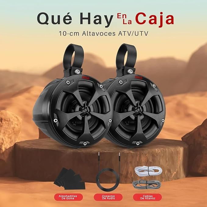 Altavoces marinos Pyle Wakeboard de 4 pulgadas 800W impermeables para el océano