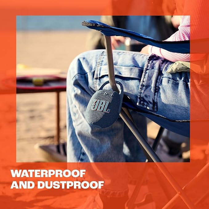 JBL Clip 5: Altavoz inalámbrico portátil con Bluetooth resistente al agua y al polvo IP67