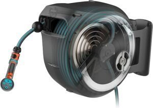 Opiniones Gardena Carrete de manguera pared RollUp L (blanco) de 30 m con aspersor ecoPulse, carrete de manguera giratorio - Descubre el mejor carrete de manguera para tu jardín. ¡No te quedes sin él!