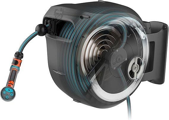 Opiniones Gardena Carrete de manguera pared RollUp L (blanco) de 30 m con aspersor ecoPulse, carrete de manguera giratorio - Descubre el mejor carrete de manguera para tu jardín. ¡No te quedes sin él!
