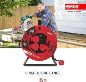 Enrollacables Profesional alargador, 25m de Cable con 4 enchufes Schuko, 2,5 mm2 Goma - Opiniones EMOS 1000116.30. ¡Consigue el mejor alargador con este práctico enrollacables profesional! Perfecto para tus necesidades de energía en el hogar o en el trabajo. ¡Aprovecha esta oferta y obtén el tuyo ahora!