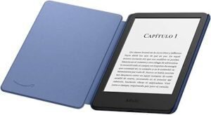 Funda Amazon Kindle fina y ligera, plegable y resistente, imagen del producto que muestra protección elegante y ajuste perfecto para Kindle