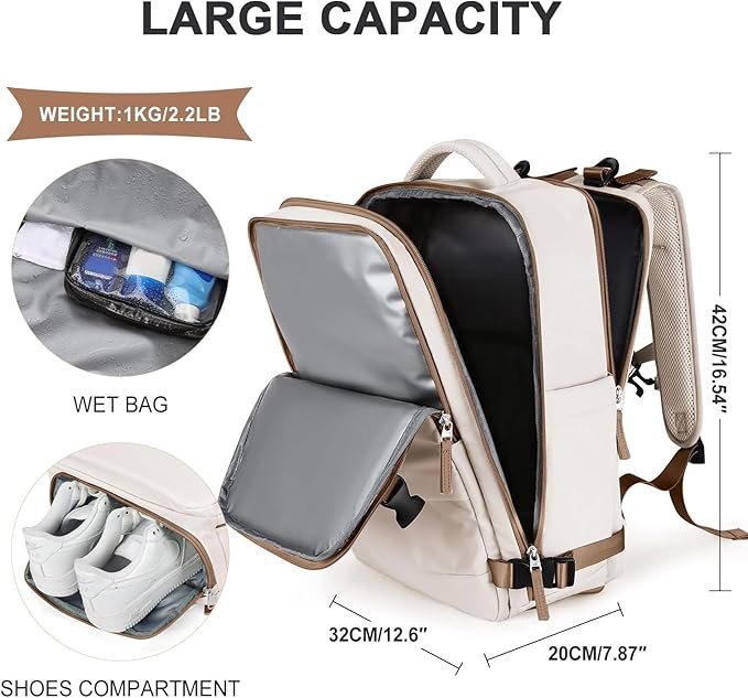 Mochila de viaje para mujer SZLX, mochila de transporte elegante y funcional. Perfecta para senderismo y aventuras.