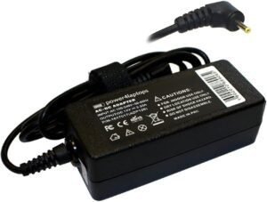 Adaptador fuente de alimentación para tableta, cargador compatible con Samsung – diseño compacto y ligero, ideal para cargar tu dispositivo de forma rápida y segura. Imagen del producto mostrando el adaptador con conector estándar y cable integrado.