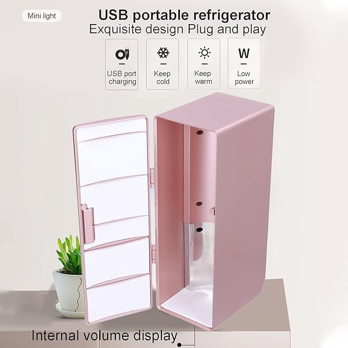 Mini Refrigerador USB Portátil: Mantén tus bebidas frías o calientes en cualquier lugar. Perfecto para la oficina, el coche o la casa. ¡Consigue el tuyo ahora!