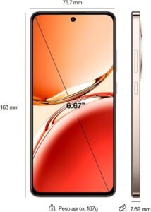 OPPO Reno12FS 4G - Smartphone Libre con IA, 16GB (8GB+8GB) 512GB, Pantalla 2.5D AMOLED 6.7", Cámara 50+8+32 MP, Android, IP64, Batería 5000mAh, Carga Rápida 45W - Disponible ahora.