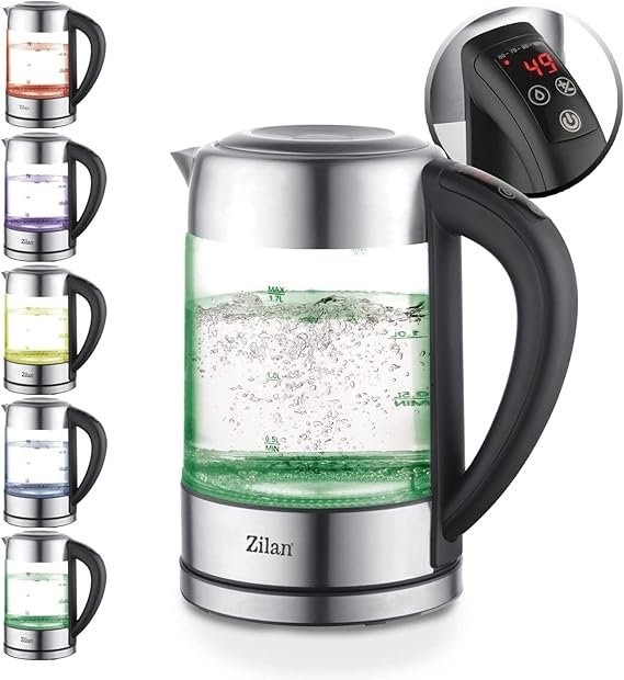 Hervidor de Agua de Cristal Zilan con LED y Pantalla Digital - Precio y Calidad para Comprar.