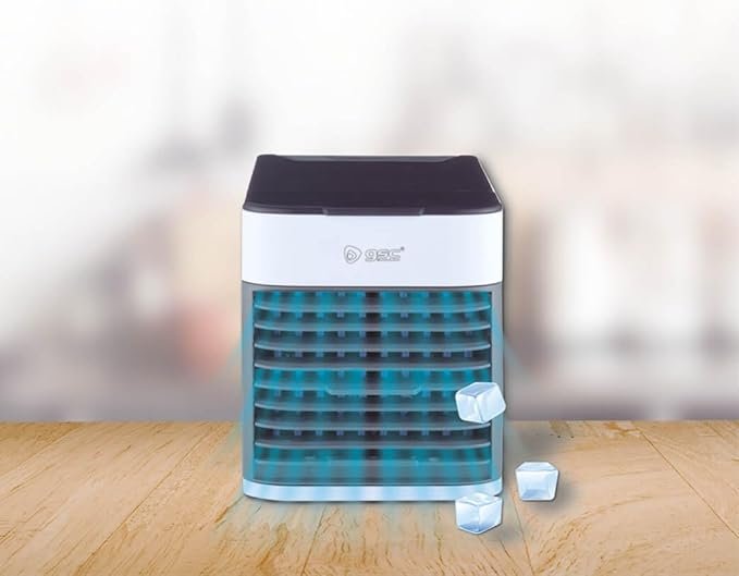 Enfriador de aire sobremesa USB 5W, portable y compacto - Opiniones y recomendaciones. Refresca espacios pequeños de manera eficiente.