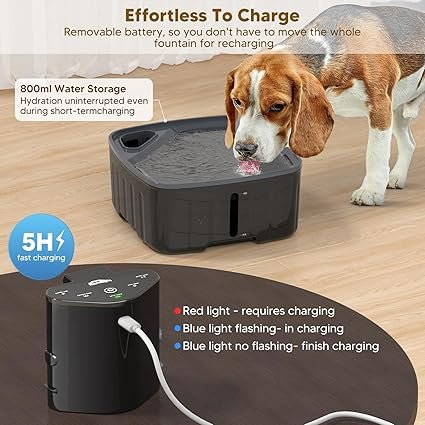 Mejor fuente de agua sin cable para perros y gatos de 8L calidad precio.