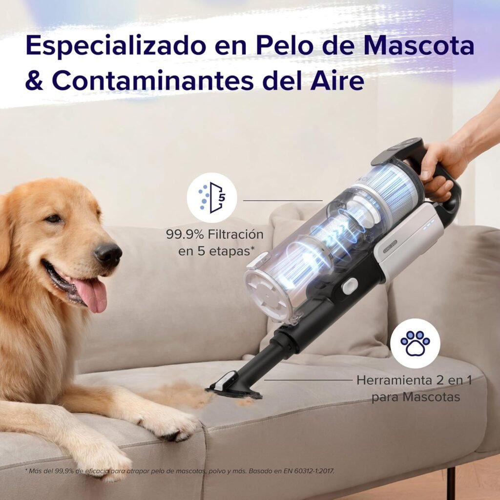 Aspiradora sin Cable para Mascotas LEVOIT 4 en 1: Potente y tecnología antienredos