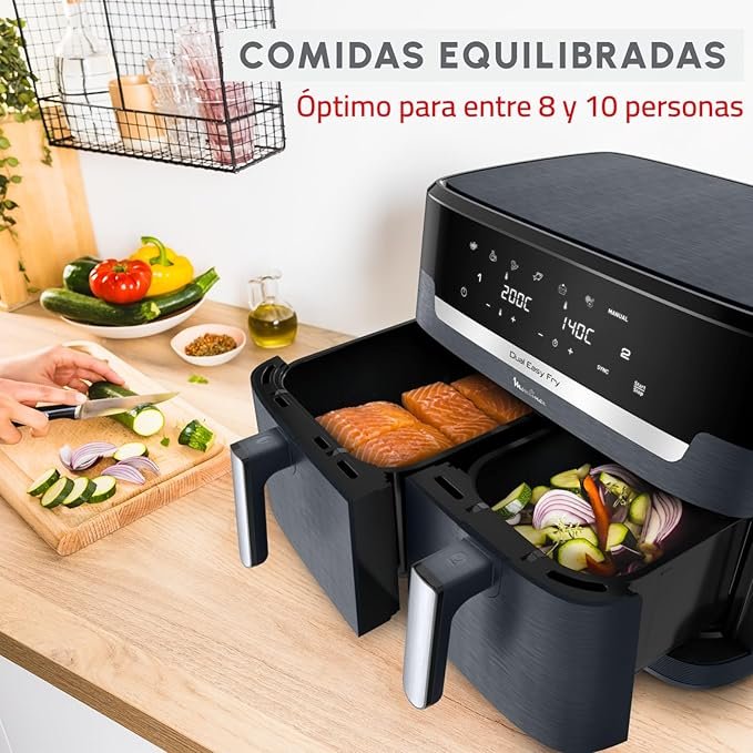 Freidora Moulinex XXL Dual Easy Fry 1.1L - Opción Versátil para Familias Numerosas