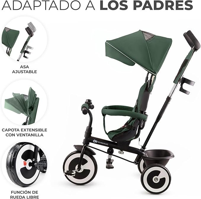 Kinderkraft ASTON Triciclo Evolutivo, Bicicleta Sin Pedales, Bicicleta Bebe, Plegable - Opiniones y Características del Producto