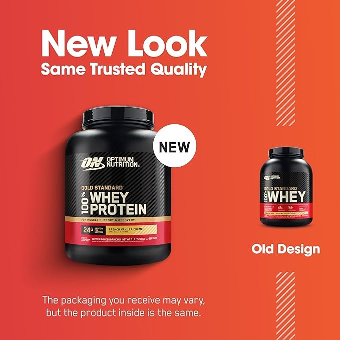 OPTIMUM NUTRITION ON Gold Standard 100% Whey Proteína en Polvo Suplementos Deportivos, Glutamina y Aminoacidos, BCAA, Crema de Vainilla Francesa - Imagen del producto