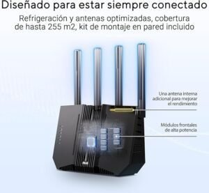 Opiniones ASUS RT-BE92U - Router WiFi 7 tribanda BE9700, Compatible con 320 MHz y 4096-QAM. ¡Obtén el mejor rendimiento en tu conexión con este potente router WiFi de ASUS!