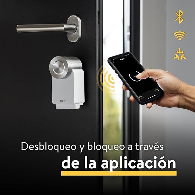 Nuki Smart Lock Pro 4ª Generación - Cerradura Inteligente con Wifi y Opciones Avanzadas para la Mejor Seguridad del Hogar.