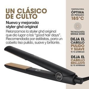 Plancha de pelo ghd Original Styler (Mejorada) - ¡Consigue un cabello liso, suave y sedoso con un brillo mejorado al instante! ¡Compra la tuya ahora y disfruta de resultados profesionales en casa!