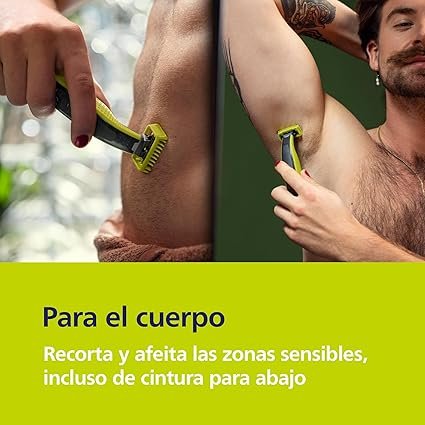 Opiniones Philips OneBlade 360 Auténtico Barbero, afeitadora y recortadora eléctrica facial y corporal, 3x 360 cuchillas - imagen del producto