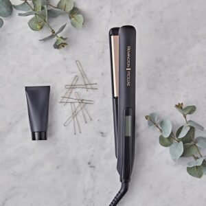 Magnífica plancha de pelo Remington ProLuxe Midnight Edition con tecnología OPTIHeat y placas flotantes extralargas. ¡Consíguela hoy mismo!