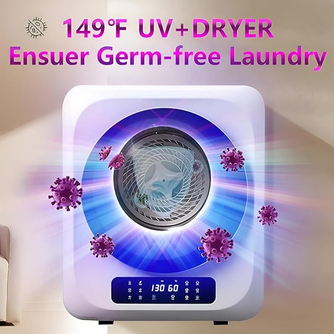 Mini secadora de ropa portátil 4 kg con panel táctil LED: Eficiencia, comodidad y ahorro de espacio.
