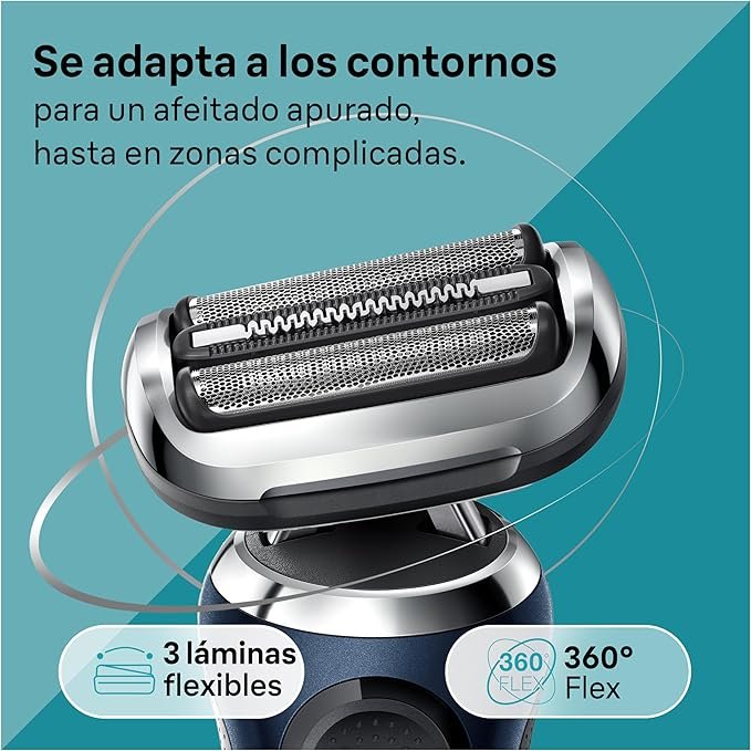 Braun Series 7 Afeitadora Eléctrica para Hombre - Máquina de Afeitar Barba con Recortadora de Precisión EasyClick y 360° Flex.