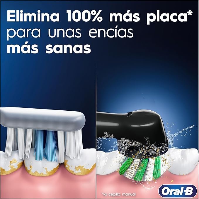 Cepillo eléctrico recargable Oral-B Pro 3 3000 con opciones para mejorar el cuidado bucal.