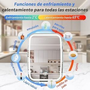Mini Nevera para Dormitorio con Espejo LED - ¡Mantén tus productos de skincare frescos y a la mano! Compra YA tu pequeña nevera portátil de 4L YASHE.