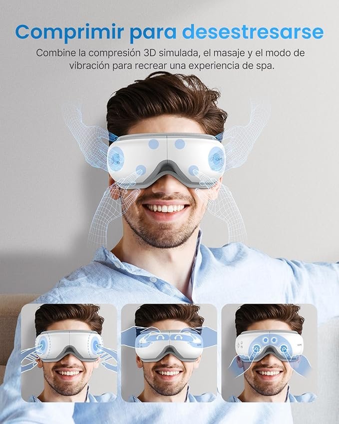 Opiniones RENPHO Eyeris 1 - Masajeador de ojos con calor, Música Bluetooth, Masaje vibratorio. ¡Aprovecha ahora y descubre el alivio que tanto necesitas para tus ojos! ¡Haz clic para obtener más información!