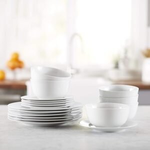 vajilla Amazon Basics para 6 personas: resistente, segura y elegante. ¡Compra la tuya ahora!