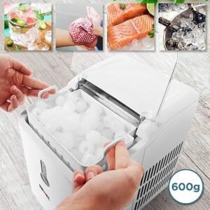 Máquina para hacer hielo Duronic ICM120 WE | Rápida producción de 9 cubos en 7 minutos | Potente capacidad de 12kg en 24h | Opiniones