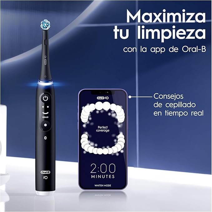 Cepillo de dientes eléctrico Oral-B iO Series 6 Plus Edition, 3 unidades en caja magnética, 5 modos de limpieza. Embalaje reciclable.
