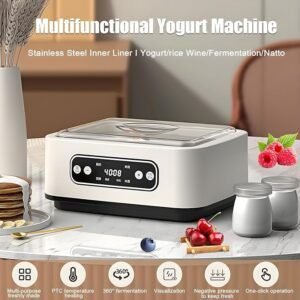 Máquina de Fabricantes de Yogurt, fermentación Inteligente de Inicio con 9 Tazas de Vidrio y Revestimiento de Acero Inoxidable 1.6L - Opiniones y Análisis detallado. ¡Descubre cómo hacer delicioso yogurt en casa de forma fácil y rápida!