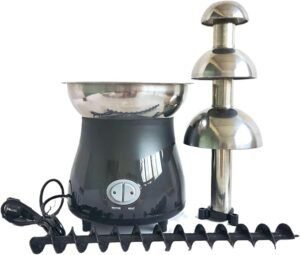 "Fondue para derretir chocolate de 3 niveles, mantiene caliente y estable. Hecho de acero inoxidable de alta calidad. Perfecto para disfrutar de deliciosos postres. ¡Compra el tuyo ahora!"