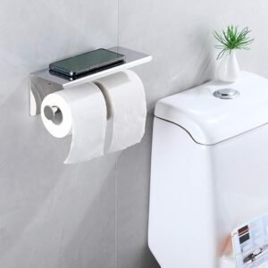 Portarrollos de papel higiénico GULICA con soporte doble y estante para teléfono - Opiniones y características
