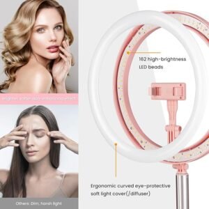 TARION Anillo de luz con Soporte: Anillo de luz LED de Escritorio de 11.8 Pulgadas con Soporte para teléfono - Opiniones y Características