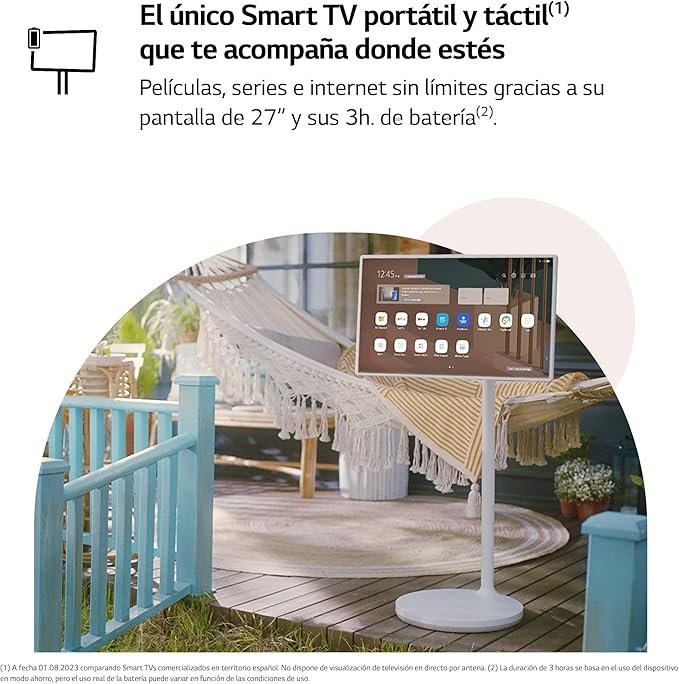 LG StanbyME 27 pulgadas Smart TV portátil táctil: Tecnología avanzada y portabilidad única. ¡Compra ahora y lleva tu entretenimiento a donde quieras!