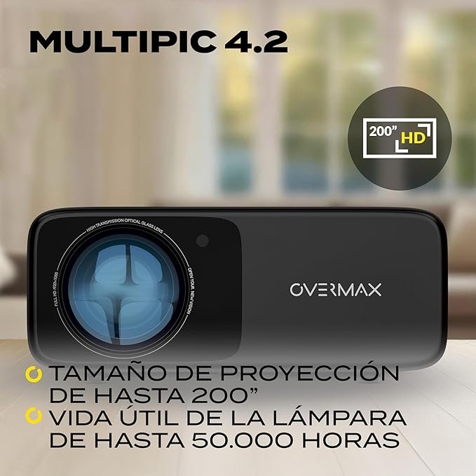 Proyector Full HD 1080p OVERMAX Multipic 4.2 Pro - Opiniones y Características - ¡Descubre el Mejor Home Cinema Compacto de 4500!