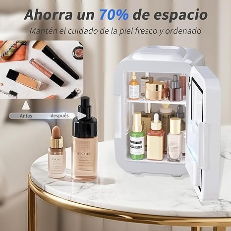 Mini nevera Yashe con espejo LED de 4L para skincare - Opiniones