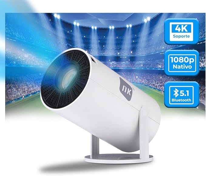 NK Mini Proyector Portátil - Resolución Full HD 1080P (Soporta 4K), Android, WiFi, Bluetooth, Mirror Link - Opiniones y Análisis Completo