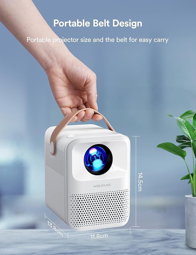 Proyector Portátil 4K Soporte, Mini Proyector Portátil 5G WiFi Bluetooth Full HD 1080P Nativo - Opiniones WOLFANG