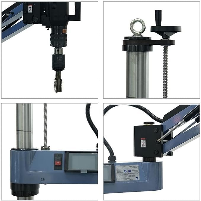 Máquina de taladrar eléctrica ZIJINGY 220 V M12-M48 con brazo de roscar Flexible Universal y 12 soportes. Perfecto para trabajos de rosacado ISO.