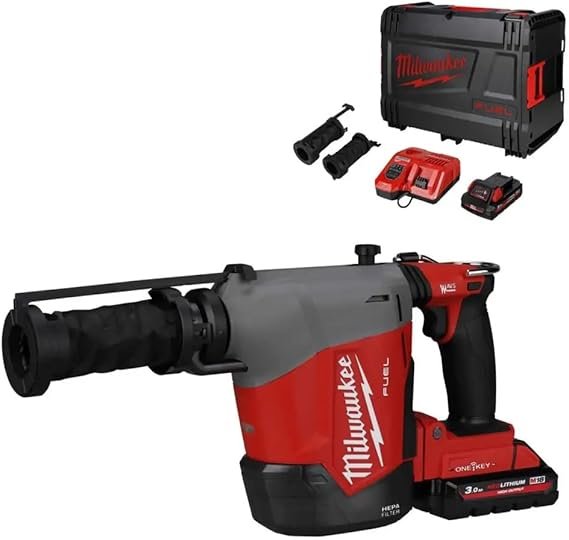 ¡Descubre el potente taladro percutor inalámbrico SDS Plus Milwaukee M18FHAFOH16-0! Con dos baterías de 3.0 Ah para mayor autonomía. ¡Hazte con el tuyo ahora! #Milwaukee #TaladroPercutor #HerramientasInalámbricas