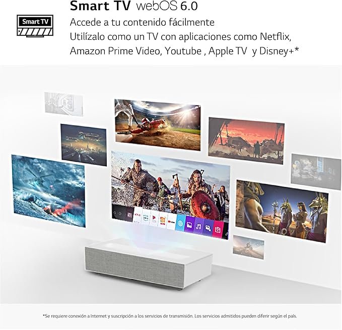 Opiniones LG CineBeam HU715QW - Proyector TV 4K UHD con SmartTV webOS 6.0 de Tiro Corto, hasta 120", Fuente Láser - Producto de alta calidad con tecnología avanzada. Disfruta de una experiencia de cine en casa con la mejor calidad de imagen.