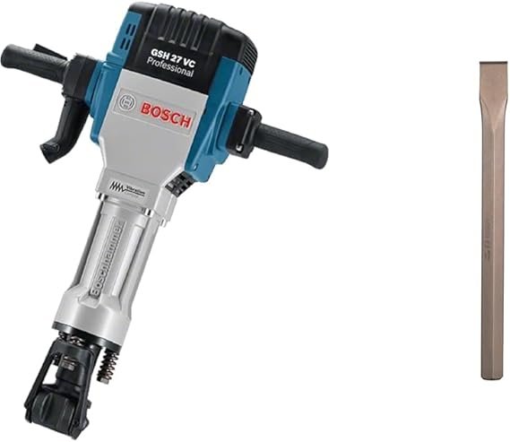 Martillo demoledor Bosch Professional GSH 27 VC con cincel plano incluido. Potente martillo demoledor de 62 J, con control de vibración y hexagonal de 28 mm. Incluye caja para un fácil transporte y almacenamiento. ¡Aprovecha esta oferta!
