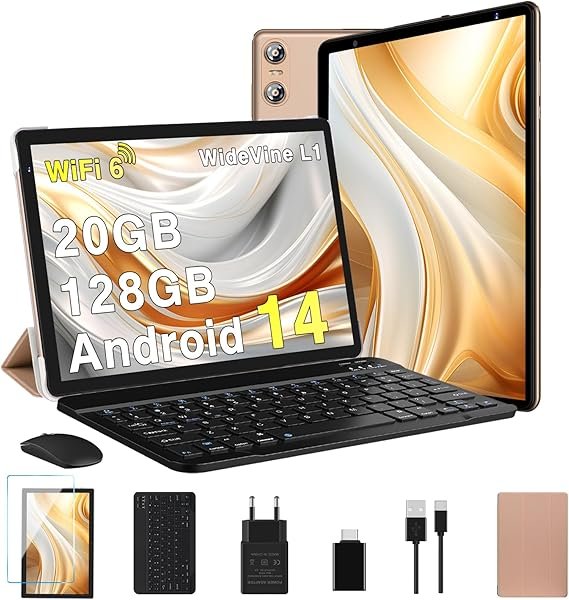 Tablet 10 Pulgadas Android 14, 20GB RAM + 128GB ROM + TF 1GB, Dual Band WiFi 6 - Opiniones y Características del Producto