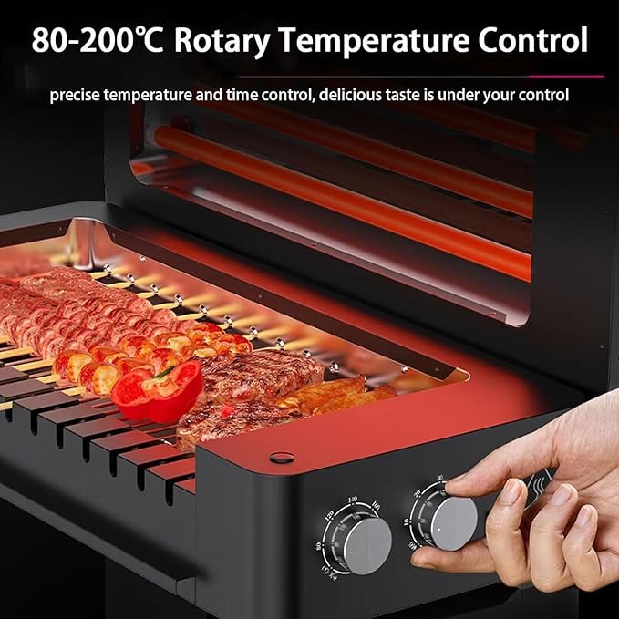 Parrilla eléctrica for Kebab con Pinchos giratorios automáticos sin Humo - Ideal para el hogar